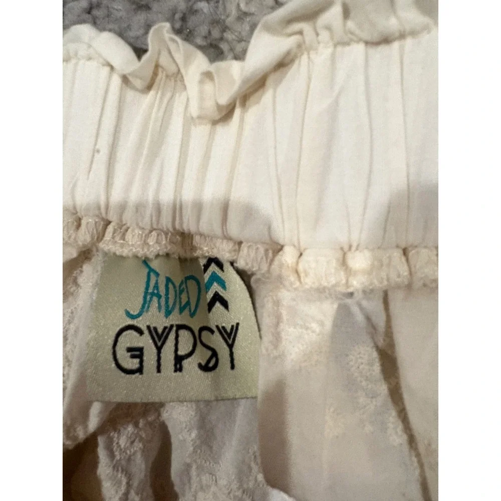 Jaded Gypsy Dream Of You Skirt Cream Cotton Lace Boho Prairie Midi L/XL xx
